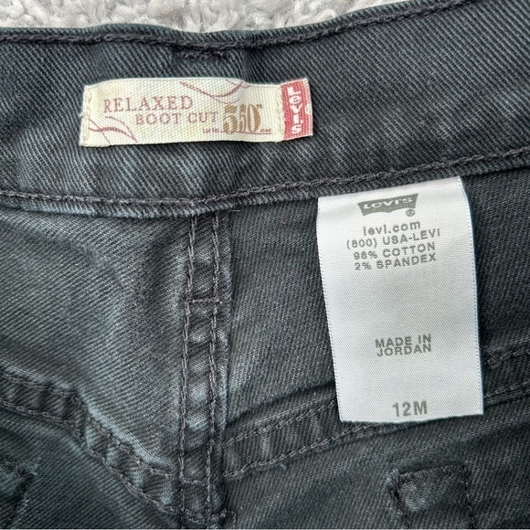 Levi's Jeans Womens 12 Relaxed Bootcut 550 Fit Casual Black Denim Rodeo Night - Picture 2 of 4
